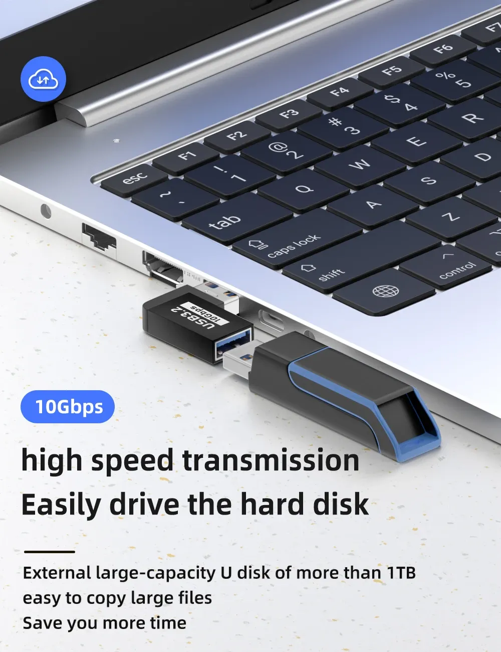 Adaptateur USB en situation d'utilisation