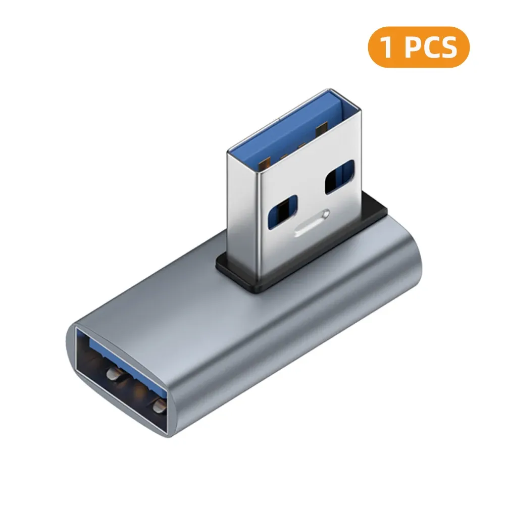 Adaptateur USB-A femelle vers USB-A mâle coudé 90° / 180°, transmission 10 Gbps, compatible ports USB d'ordinateur portable 14