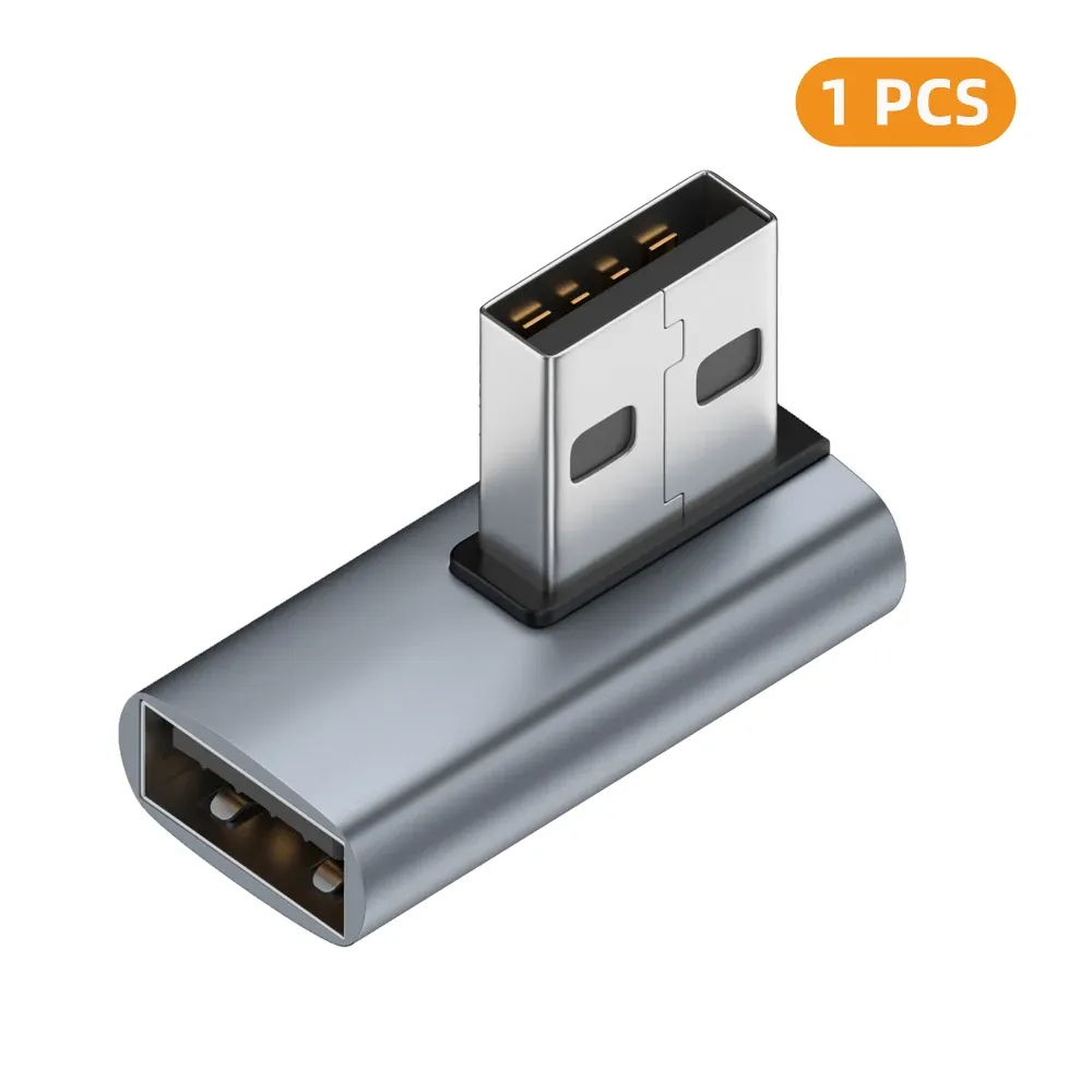 Adaptateur USB-A femelle vers USB-A mâle coudé 90° / 180°, transmission 10 Gbps, compatible ports USB d'ordinateur portable 13