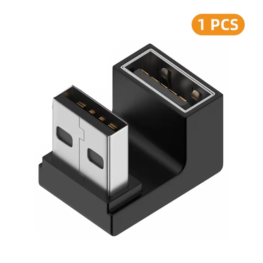 Adaptateur USB-A femelle vers USB-A mâle coudé 90° / 180°, transmission 10 Gbps, compatible ports USB d'ordinateur portable 9