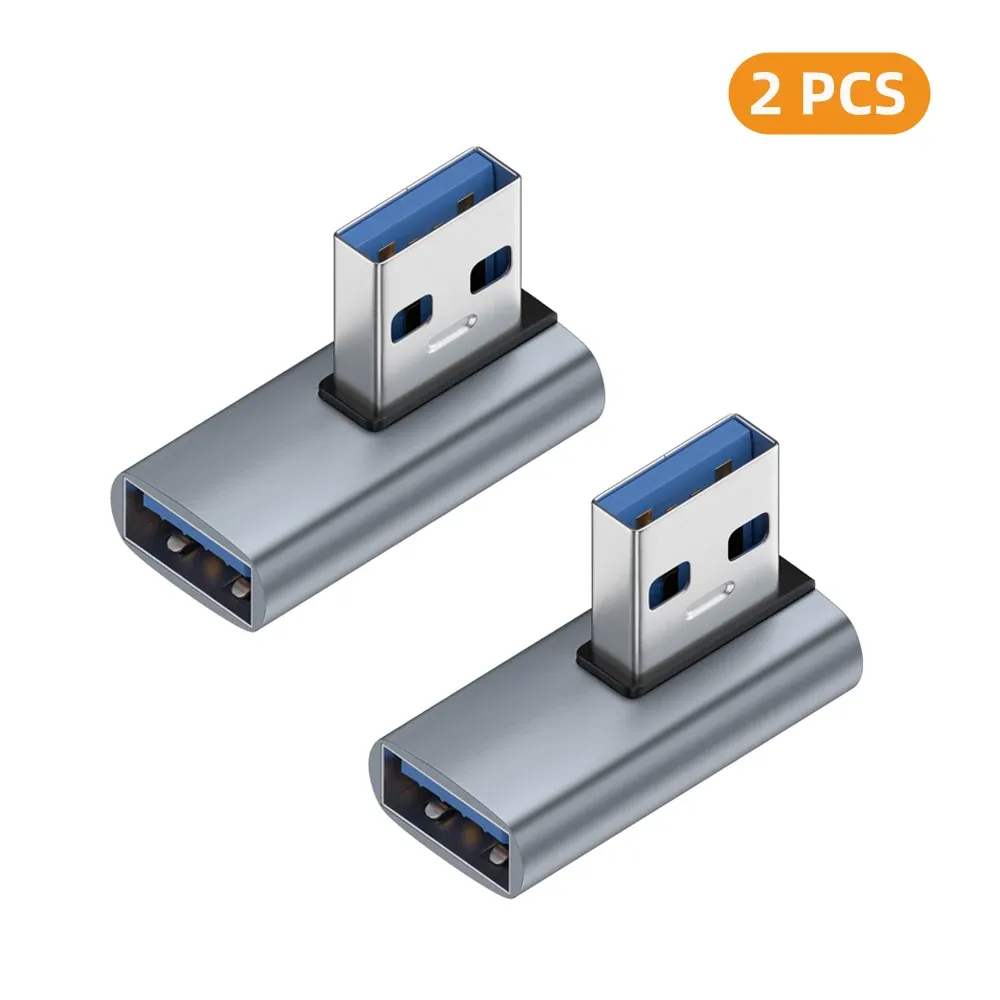 Adaptateur USB-A femelle vers USB-A mâle coudé 90° / 180°, transmission 10 Gbps, compatible ports USB d'ordinateur portable 22