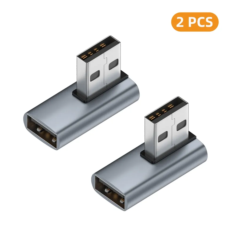 Adaptateur USB-A femelle vers USB-A mâle coudé 90° / 180°, transmission 10 Gbps, compatible ports USB d'ordinateur portable 21