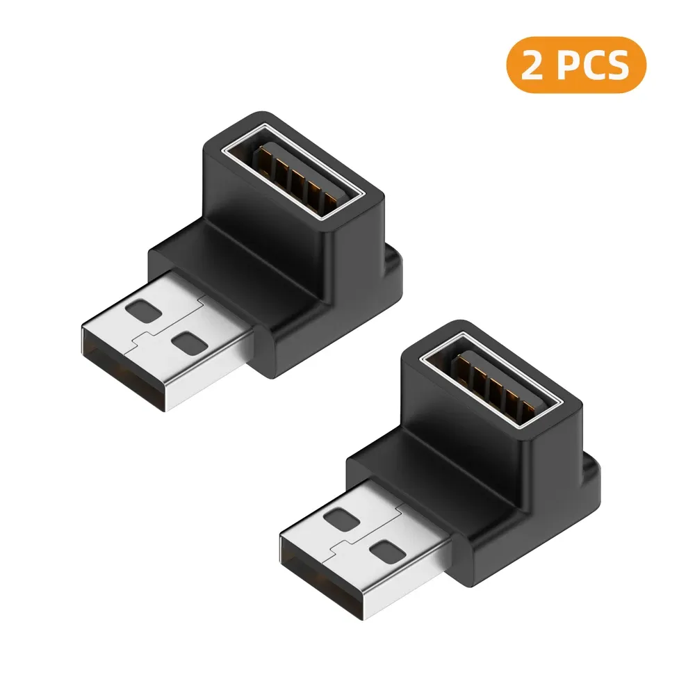 Adaptateur USB-A femelle vers USB-A mâle coudé 90° / 180°, transmission 10 Gbps, compatible ports USB d'ordinateur portable 19