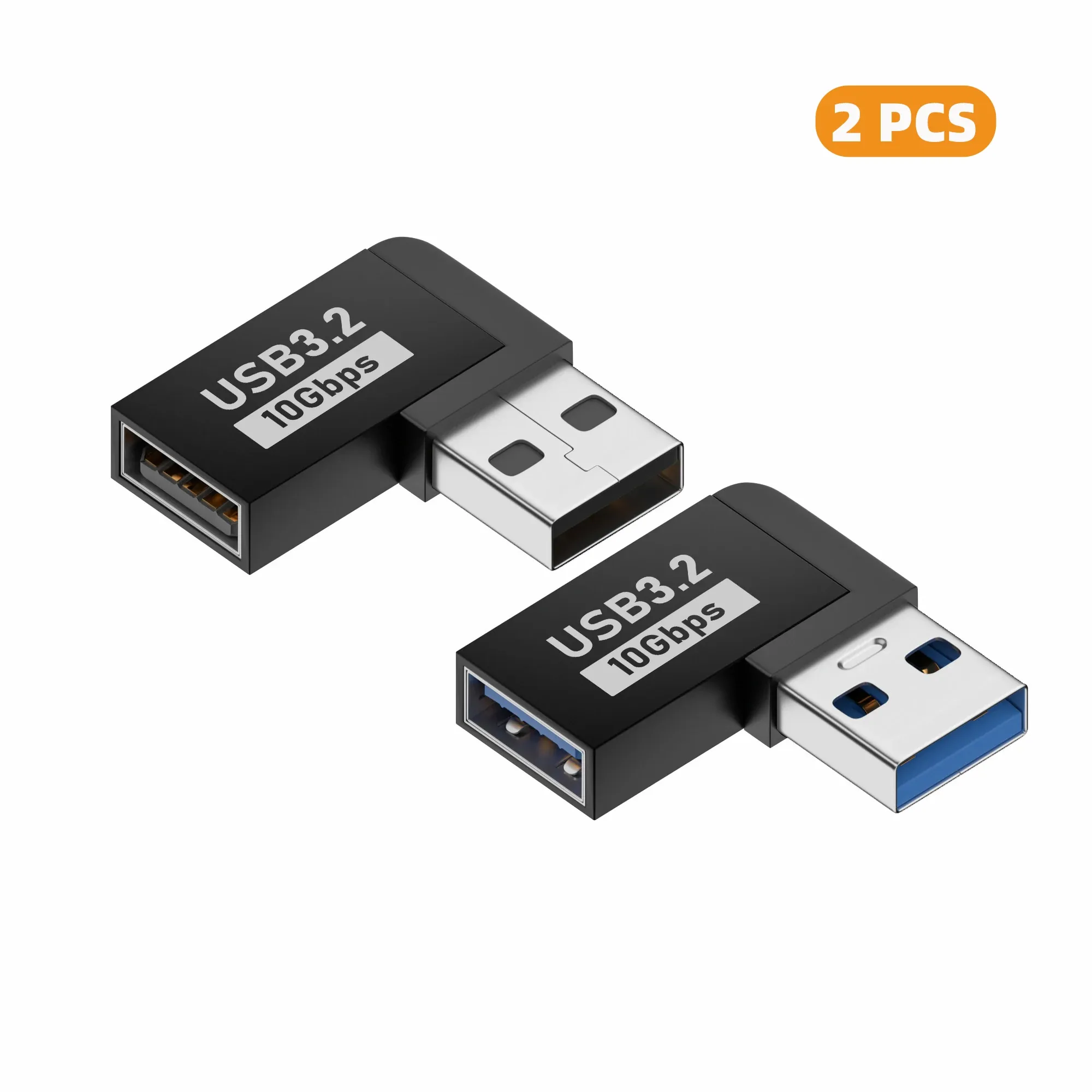 Adaptateur USB-A femelle vers USB-A mâle coudé 90° / 180°, transmission 10 Gbps, compatible ports USB d'ordinateur portable 23