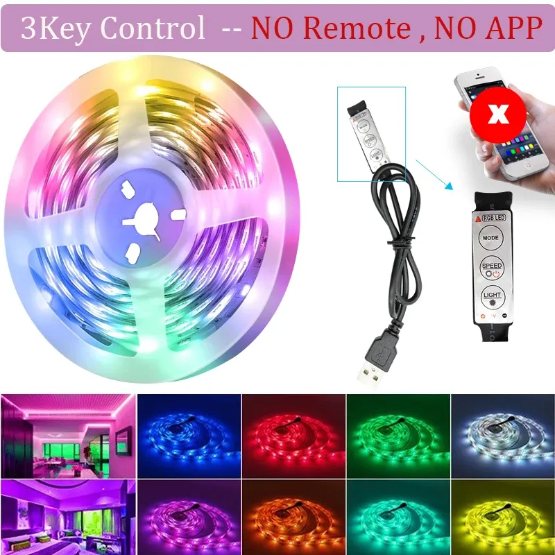 Ruban LED WiFi Tuya RGB 5050 USB intelligent, rétroéclairage pour TV et PC, compatible Alexa et Google Assistant 8