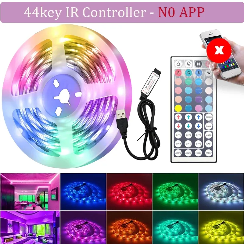 Ruban LED WiFi Tuya RGB 5050 USB intelligent, rétroéclairage pour TV et PC, compatible Alexa et Google Assistant 9