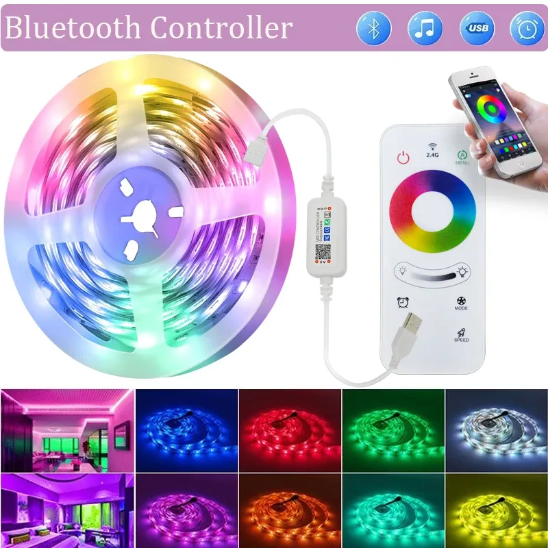 Ruban LED WiFi Tuya RGB 5050 USB intelligent, rétroéclairage pour TV et PC, compatible Alexa et Google Assistant 10