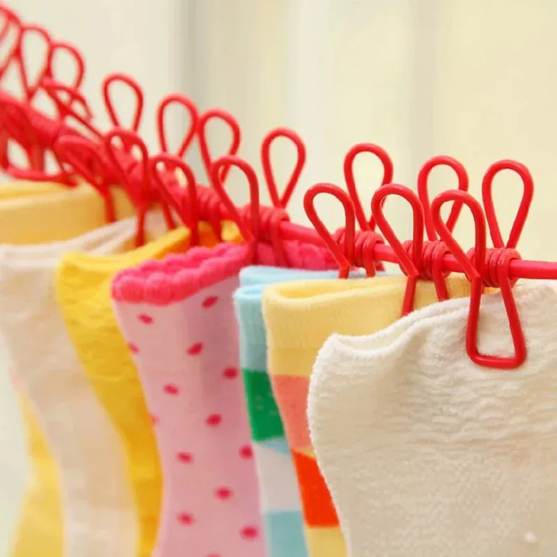 Corde à linge portable rétractable avec 12 pinces, séchoir à vêtements, support de séchage pour extérieur 1