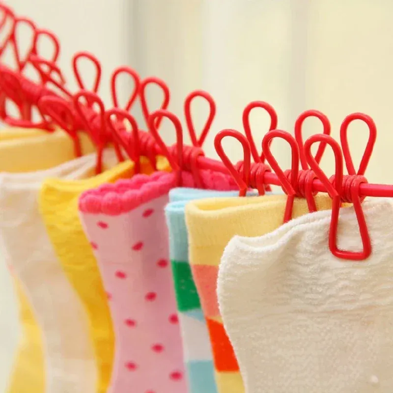 Corde à linge portable en utilisation