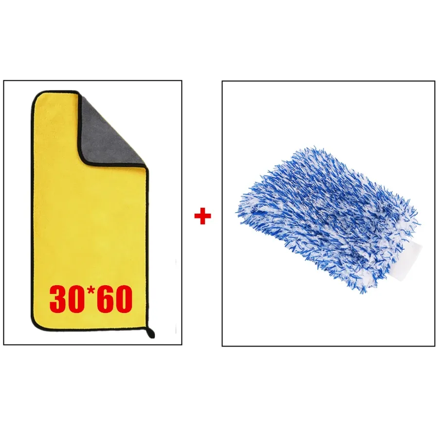 Serviette de nettoyage en microfibre pour voiture, 1/2/6 pièces, séchage et détailing professionnel 13
