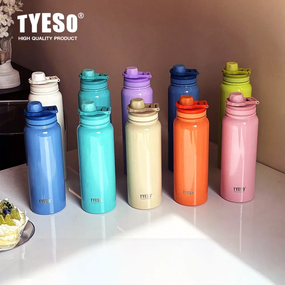Bouteille isotherme TYESO en acier inoxydable, gourde isolée sous vide pour la voiture, le sport et les voyages - Image 1