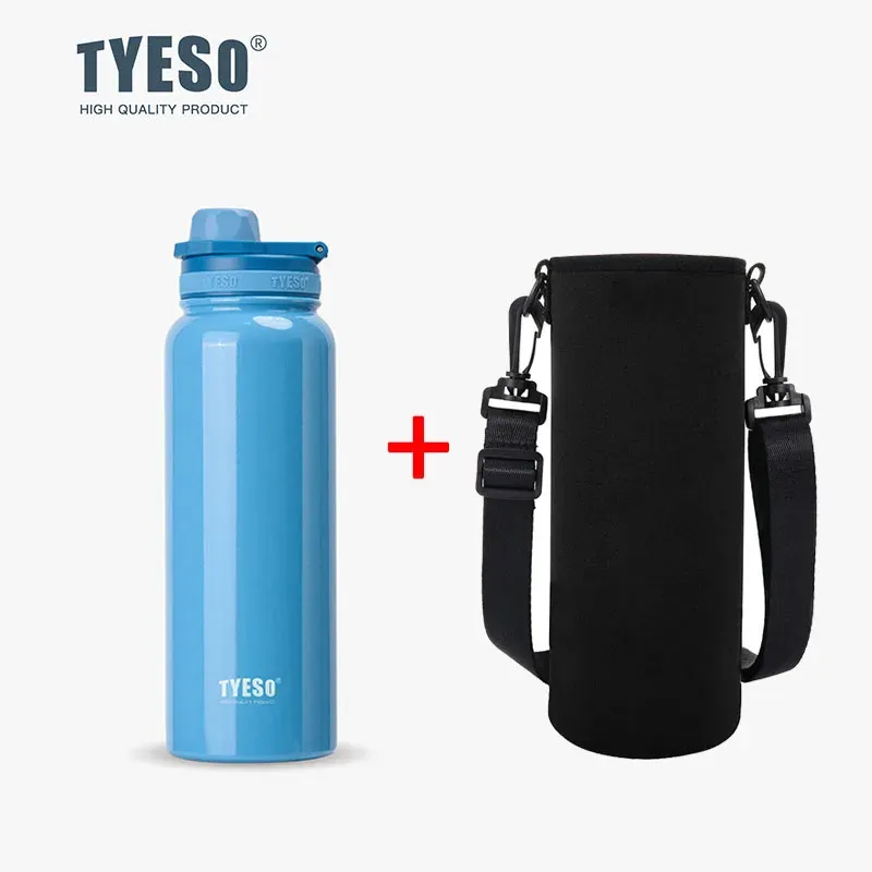 Bouteille isotherme TYESO en acier inoxydable, gourde isolée sous vide pour la voiture, le sport et les voyages 18