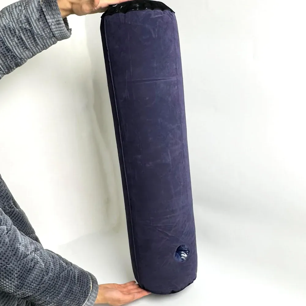 Coussin cylindrique gonflable pour le soutien du cou, du dos et des jambes, portable