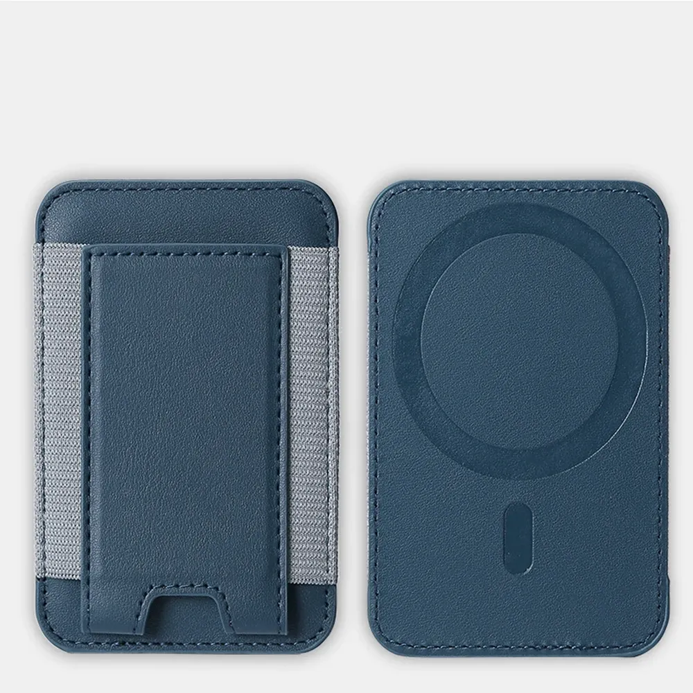 Étui en cuir à motif élastique avec porte-cartes et compatibilité MagSafe pour iPhone 13, 14, 15, 16, 17, 18 Pro Max et S26 Ultra, housse magnétique 17