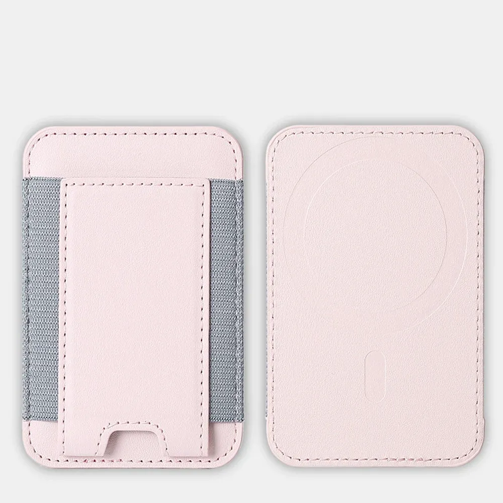 Étui en cuir à motif élastique avec porte-cartes et compatibilité MagSafe pour iPhone 13, 14, 15, 16, 17, 18 Pro Max et S26 Ultra, housse magnétique 16