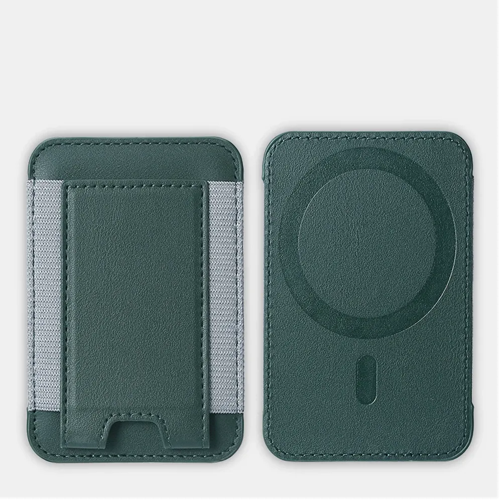 Étui en cuir à motif élastique avec porte-cartes et compatibilité MagSafe pour iPhone 13, 14, 15, 16, 17, 18 Pro Max et S26 Ultra, housse magnétique 12