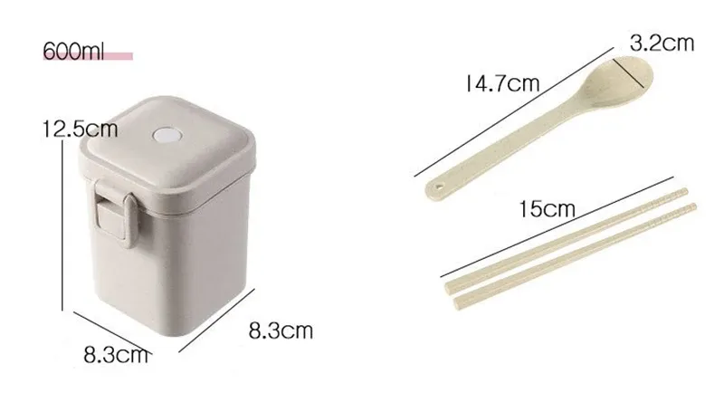Boîte à déjeuner avec couverts, vue d'ensemble