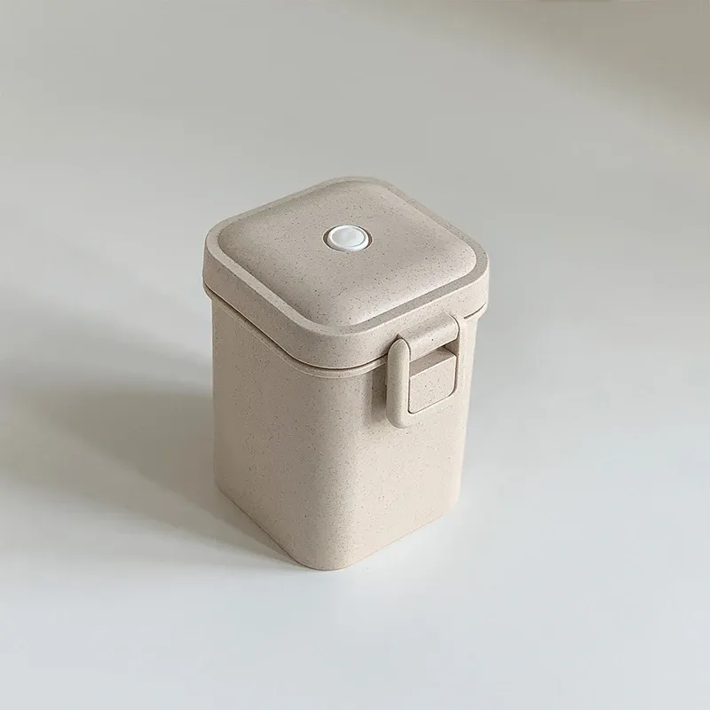 Boîte à déjeuner 1100 ml pour enfants et adultes, en paille de blé, compatible micro-ondes, avec couverts (cuillère et baguettes) 8