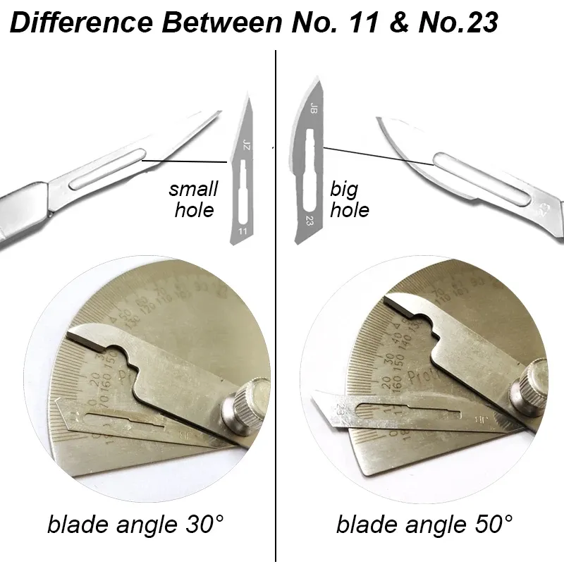 Staacquaring Ensemble de couteaux en acier au carbone avec lames de scalpel n° 11, 23 pièces, manche et boîte en métal 2