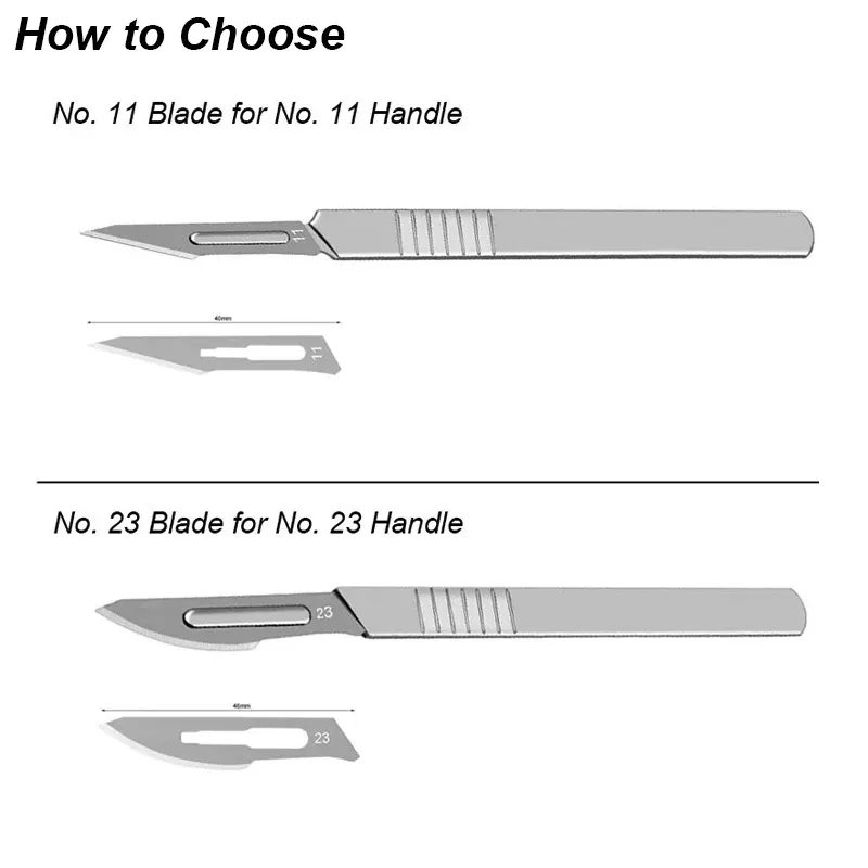 Staacquaring Ensemble de couteaux en acier au carbone avec lames de scalpel n° 11, 23 pièces, manche et boîte en métal 5