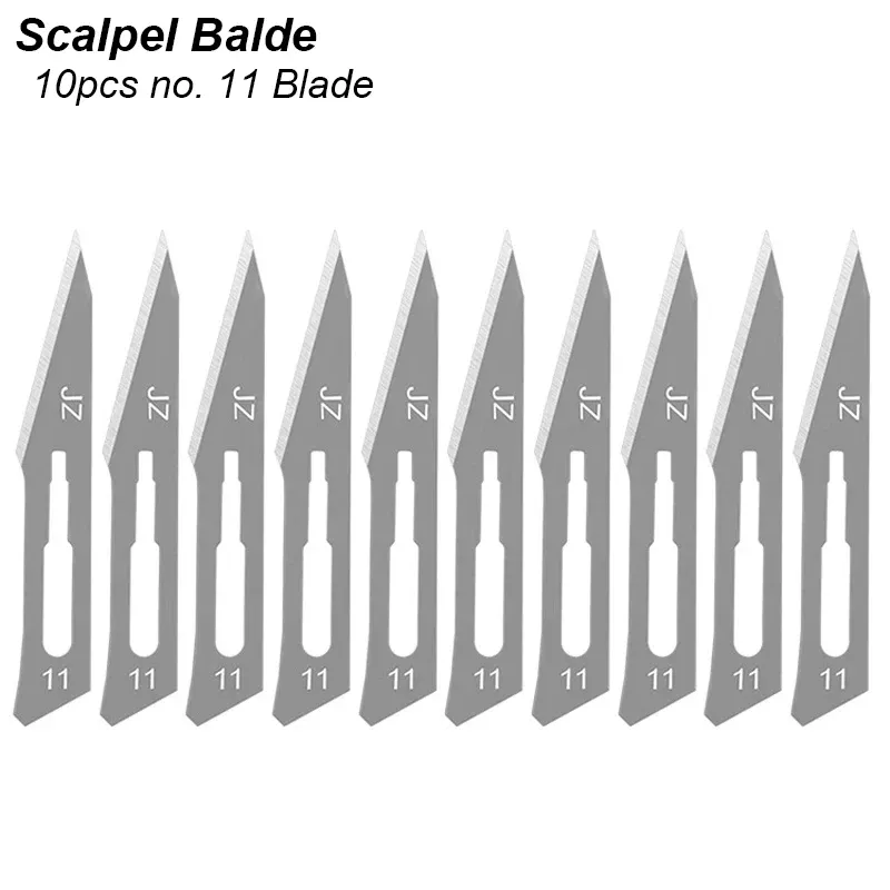Staacquaring Ensemble de couteaux en acier au carbone avec lames de scalpel n° 11, 23 pièces, manche et boîte en métal 7
