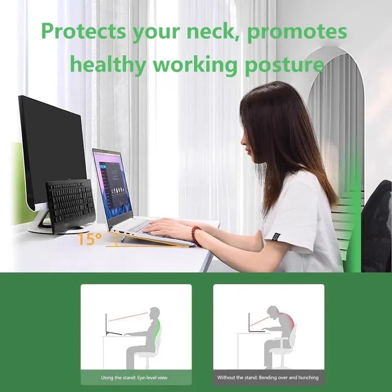 Support portable pour ordinateur portable, mini support pour ordinateur portable compatible avec MacBook, Huawei, Samsung, Xiaomi, Dell, ASUS, HP, Toshiba, support pour clavier 5