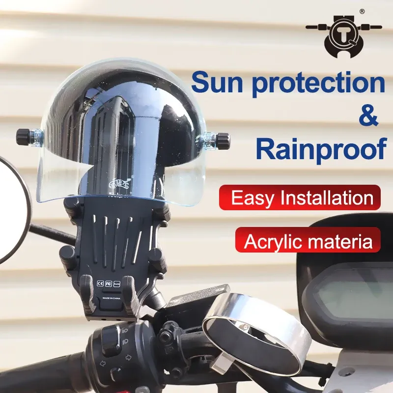 Support de téléphone étanche pour moto avec protection HD transparente anti-poussière pour la conduite en extérieur 4