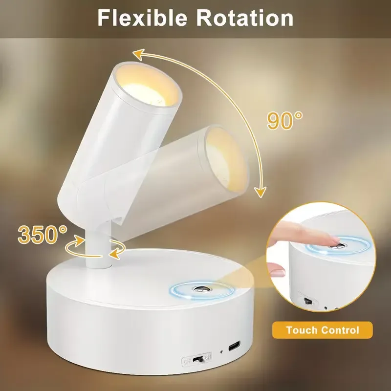Lampe murale sans fil rechargeable à aimant, veilleuse à couleur réglable pour chambre et armoire 3