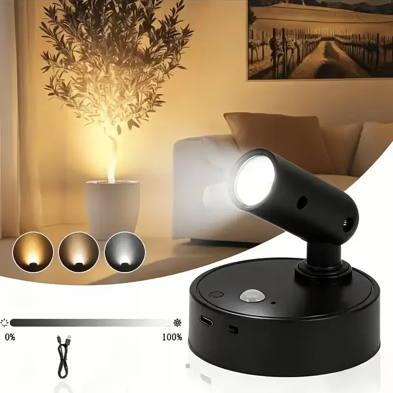 Lampe murale sans fil rechargeable à aimant, veilleuse à couleur réglable pour chambre et armoire 7