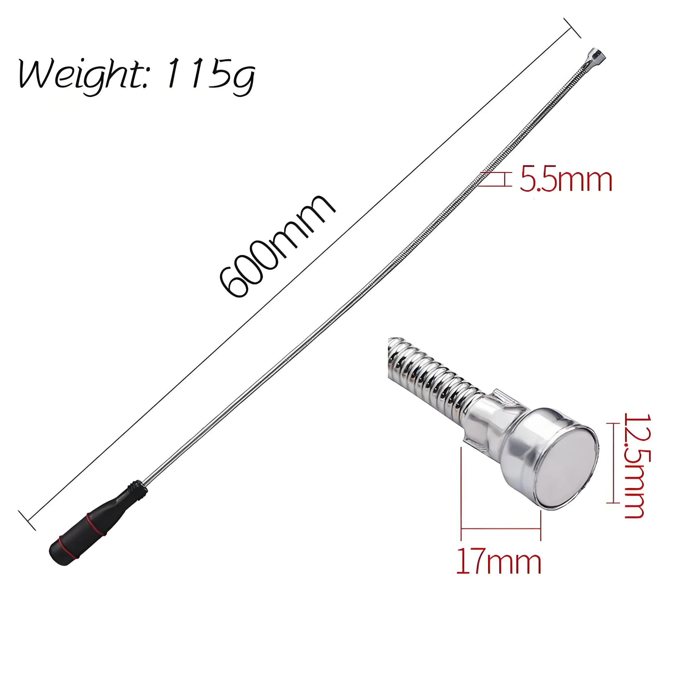 Outil magnétique flexible et pliable à tige robuste pour la réparation automobile et le débouchage d'évier 9
