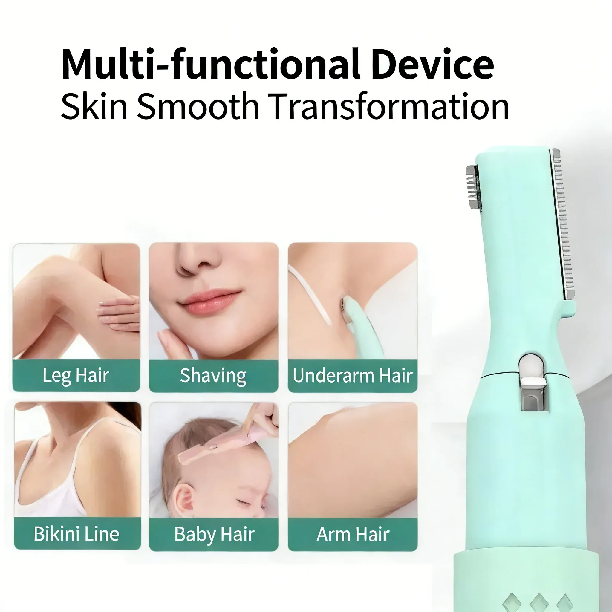 Tondeuse à sourcils électrique portable à double tête de coupe, rasoir de façonnage des sourcils lavable 3