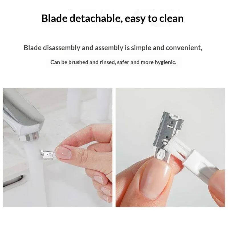 Tondeuse à sourcils électrique portable à double tête de coupe, rasoir de façonnage des sourcils lavable 4