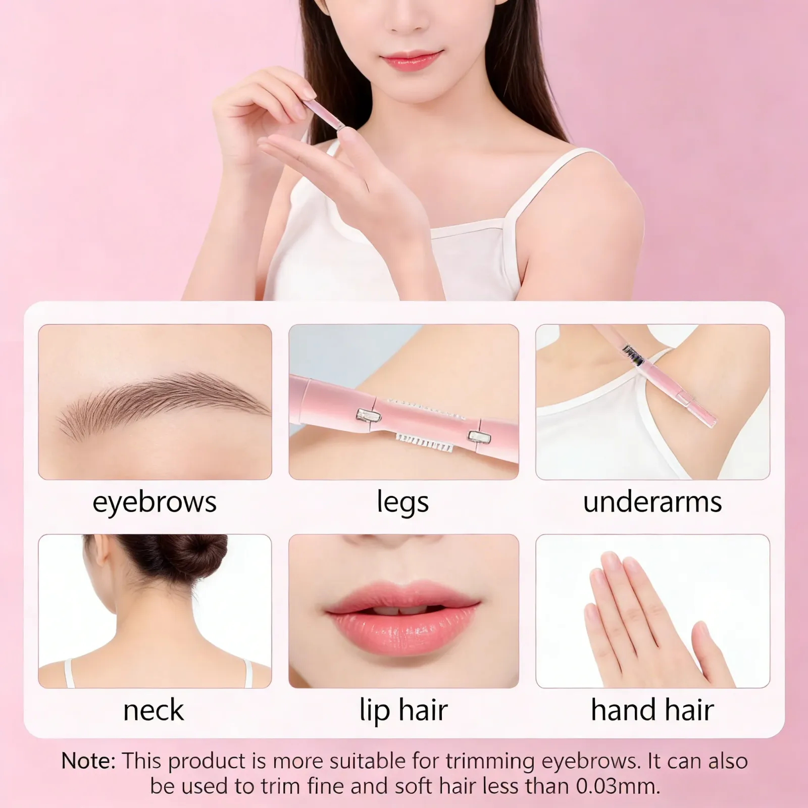 Tondeuse à sourcils électrique, finition et design