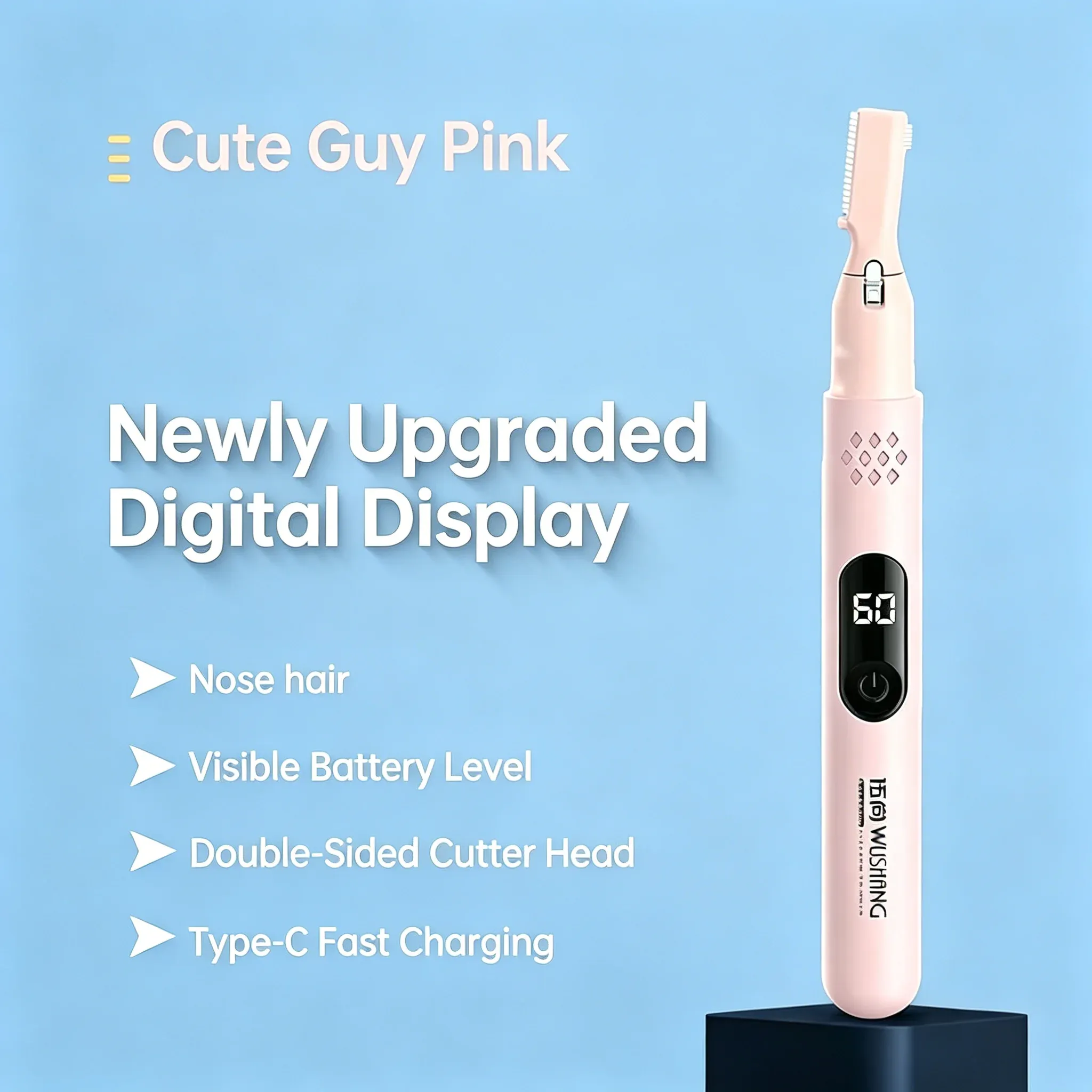 Tondeuse à sourcils électrique portable à double tête de coupe, rasoir de façonnage des sourcils lavable 8