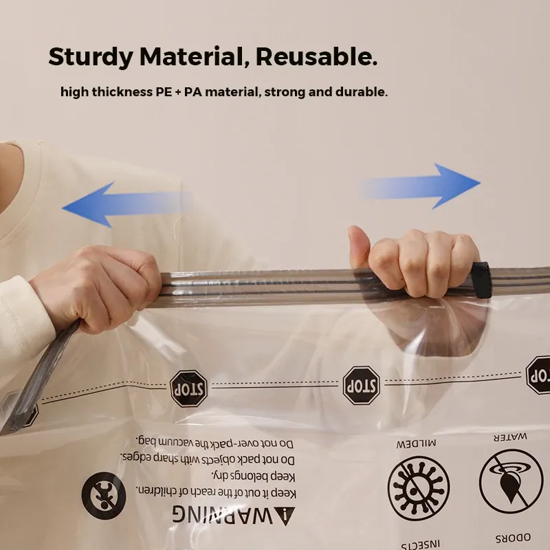 FLEXTAIL Ensemble de 4 sacs sous vide durables et peu encombrants pour vêtements et literie (pompe requise) – Idéal pour les voyages et la maison 3