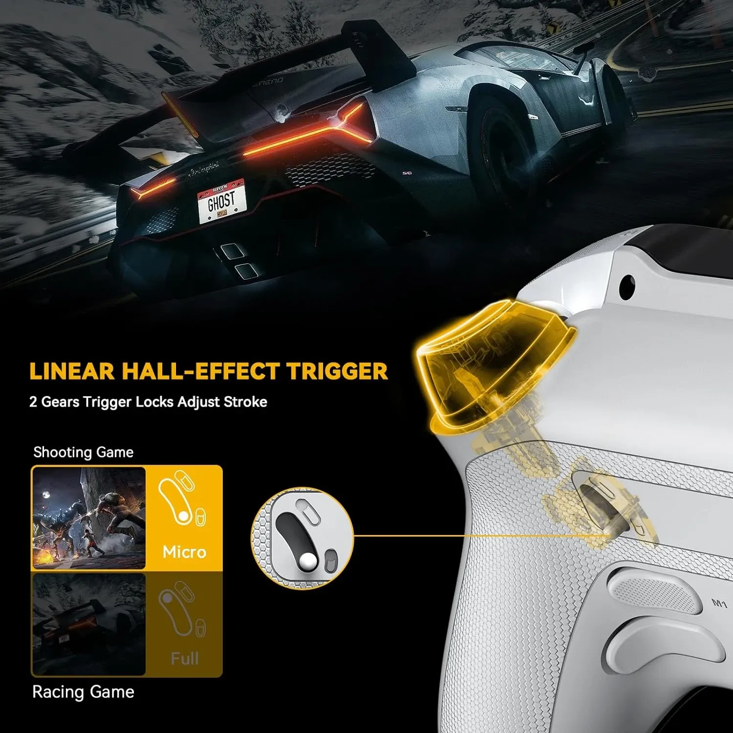 Manette de jeu sans fil interactive Mamba One V2 pour iOS/Android/Switch/PC, à effet Hall, batterie 1800 mAh avec station de charge 4