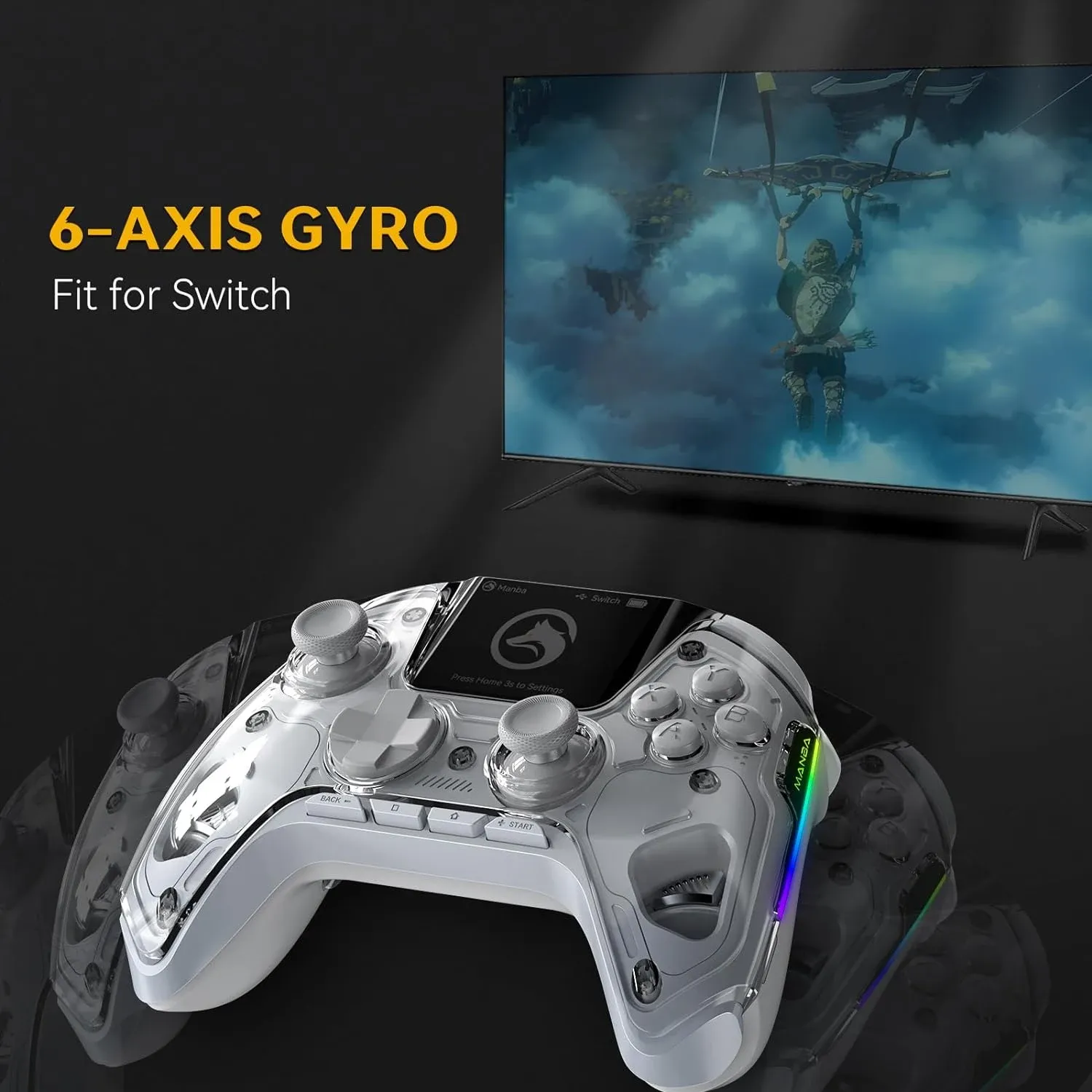 Manette de jeu sans fil interactive Mamba One V2 pour iOS/Android/Switch/PC, à effet Hall, batterie 1800 mAh avec station de charge 6