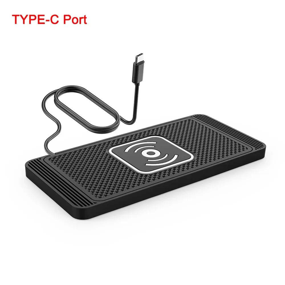 Chargeur sans fil de voiture à charge rapide avec tapis antidérapant en silicone, compatible iPhone 15/14, Xiaomi, Huawei et Samsung S22/S23 10