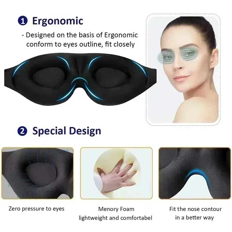 Masque de sommeil 3D dans un contexte de voyage