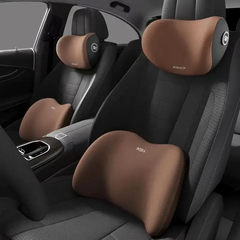 Coussin de siège ergonomique en mousse à mémoire de forme pour voiture, adapté à toutes les saisons, avec coussin lombaire et appui-tête 2