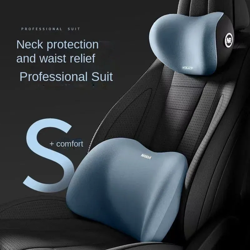 Coussin de siège ergonomique en mousse à mémoire de forme pour voiture, adapté à toutes les saisons, avec coussin lombaire et appui-tête 5
