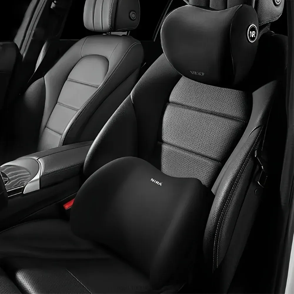 Coussin de siège ergonomique en mousse à mémoire de forme pour voiture, adapté à toutes les saisons, avec coussin lombaire et appui-tête 10