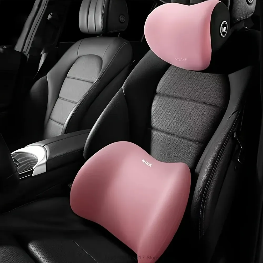 Coussin de siège ergonomique en mousse à mémoire de forme pour voiture, adapté à toutes les saisons, avec coussin lombaire et appui-tête 7