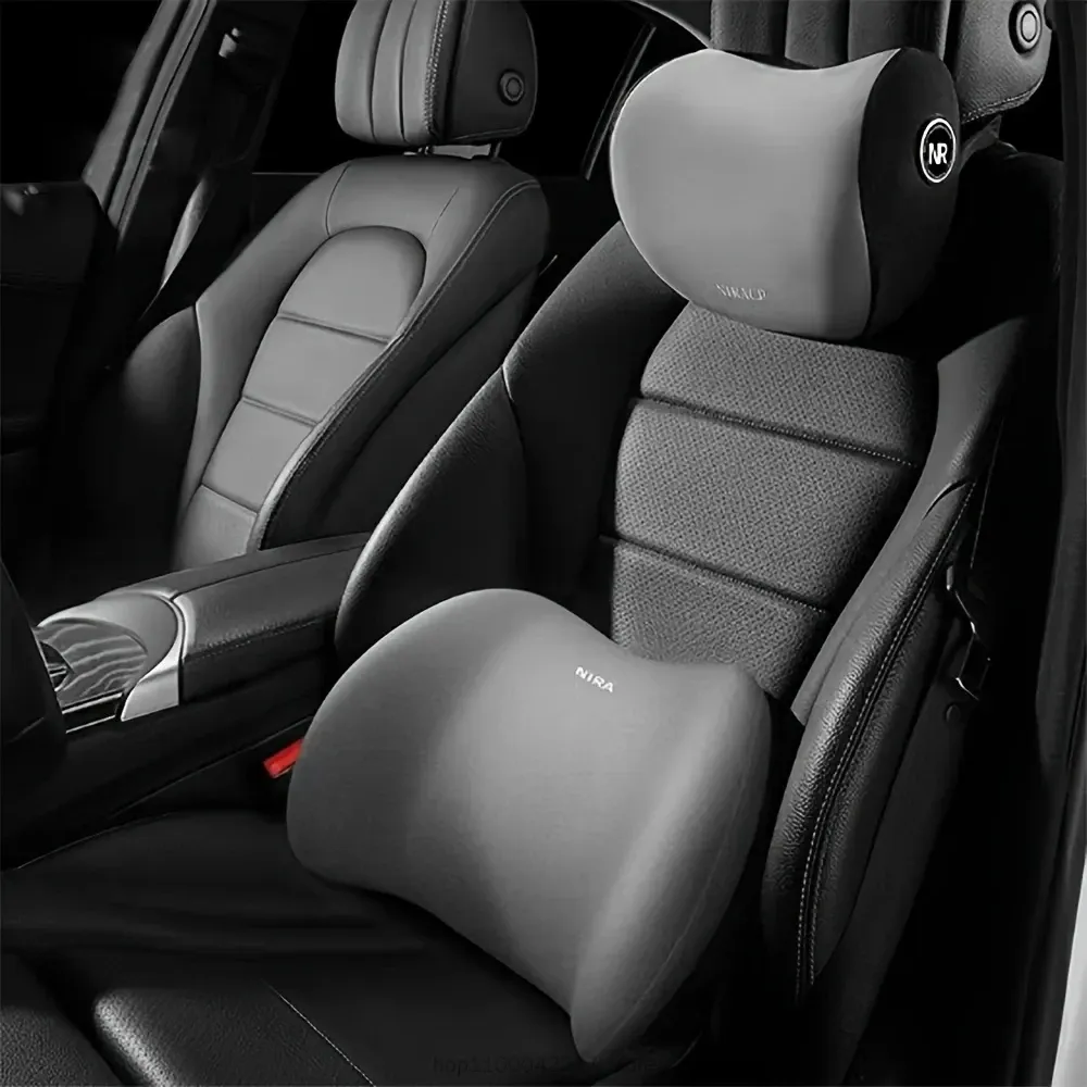 Coussin de siège ergonomique en mousse à mémoire de forme pour voiture, adapté à toutes les saisons, avec coussin lombaire et appui-tête 8