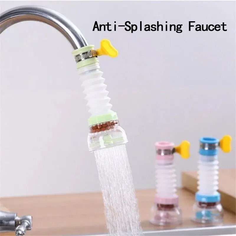 Robinet de cuisine anti-éclaboussures, pivotant avec rallonge filtrante, robinet d'eau universel pour la maison, mitigeur multifonction pour lavabo et douche 1