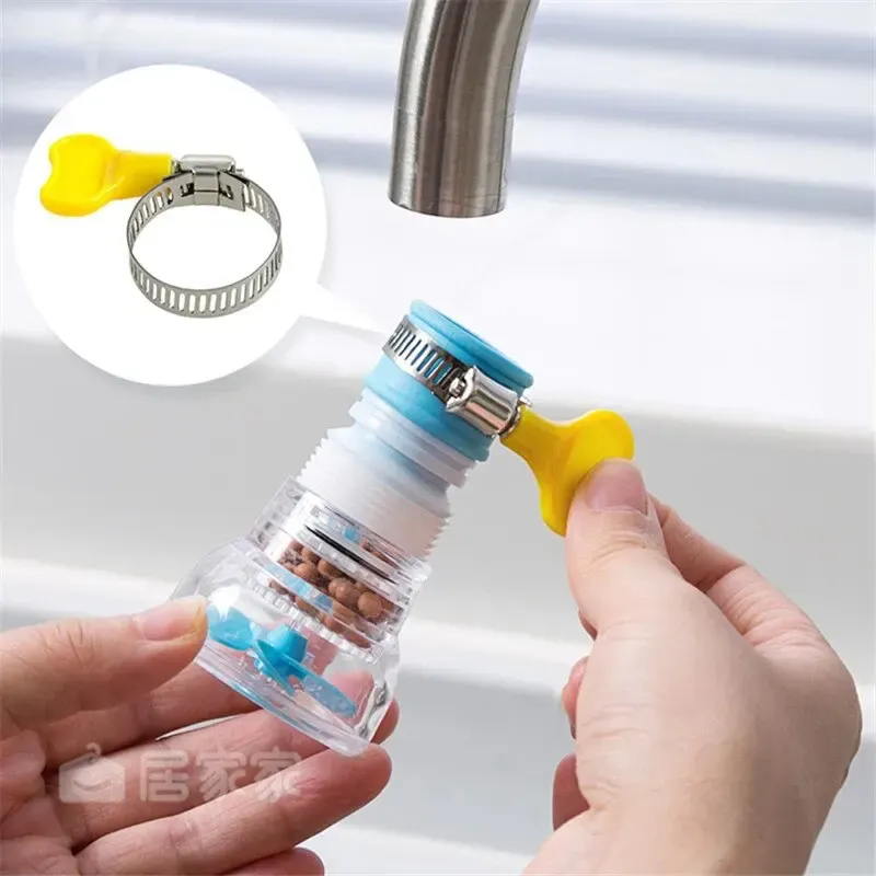Robinet de cuisine anti-éclaboussures, pivotant avec rallonge filtrante, robinet d'eau universel pour la maison, mitigeur multifonction pour lavabo et douche 5