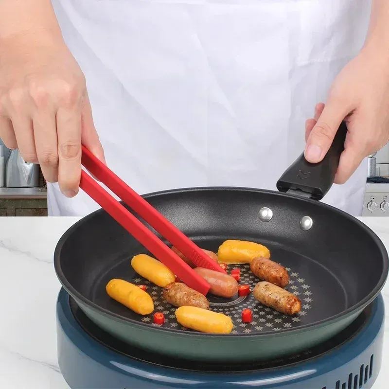 Pince à salade antidérapante en silicone à trois griffes 2