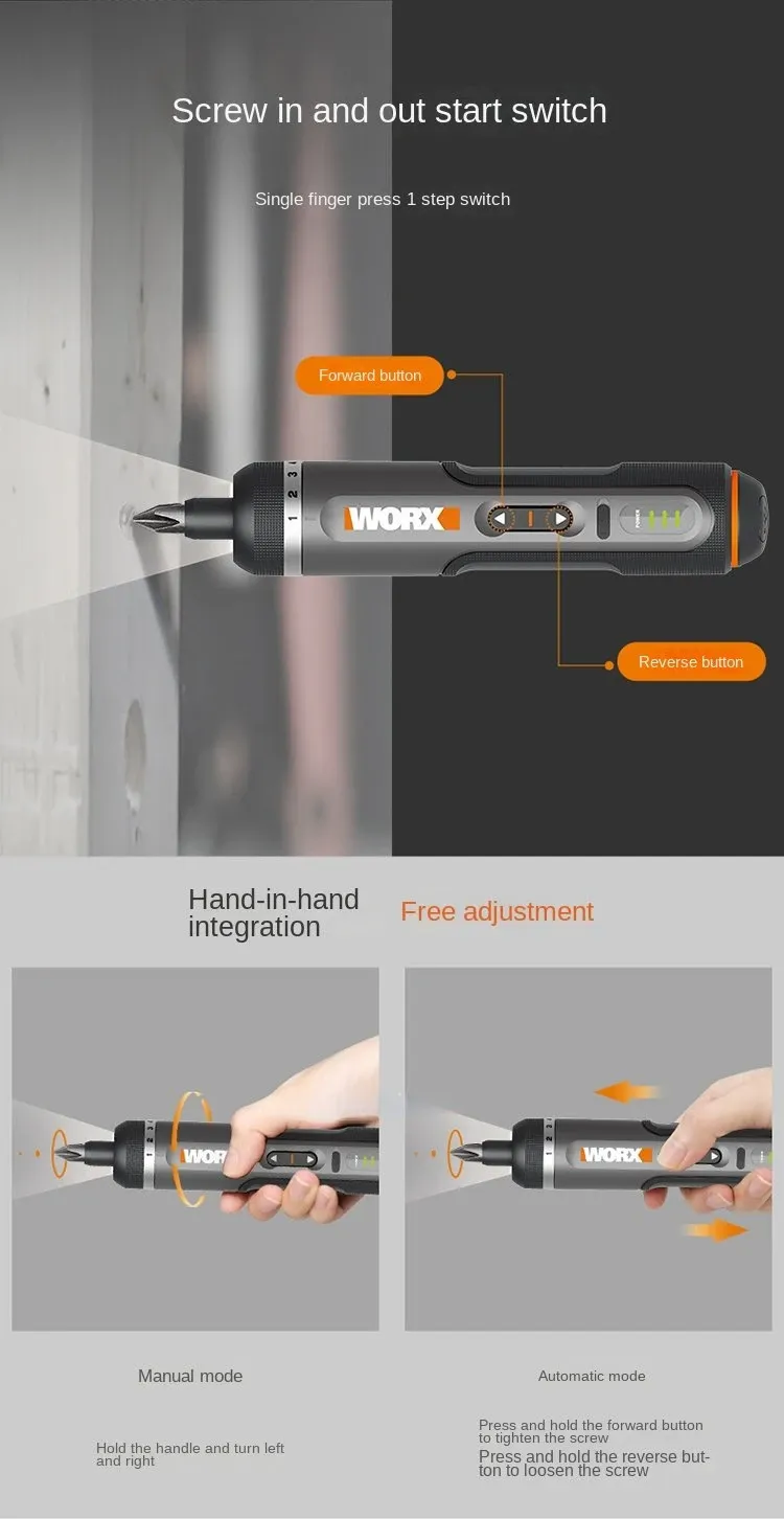 Tournevis électrique Worx en gros plan