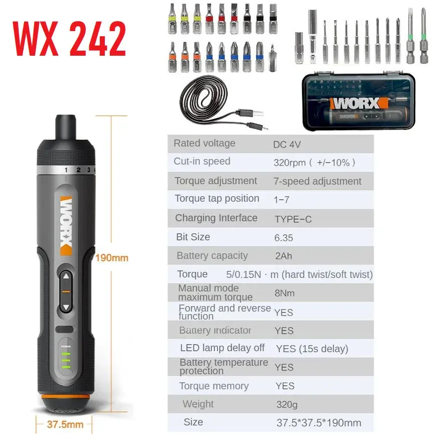 Tournevis électrique Worx dans son coffret