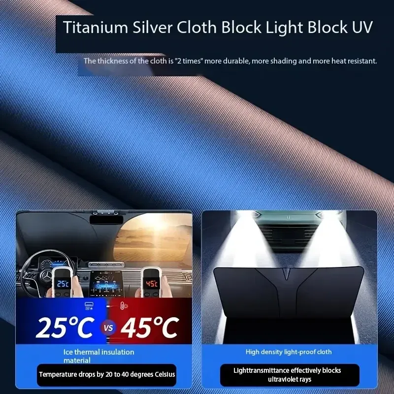 Pare-soleil pliant pour fenêtre de voiture, vue latérale